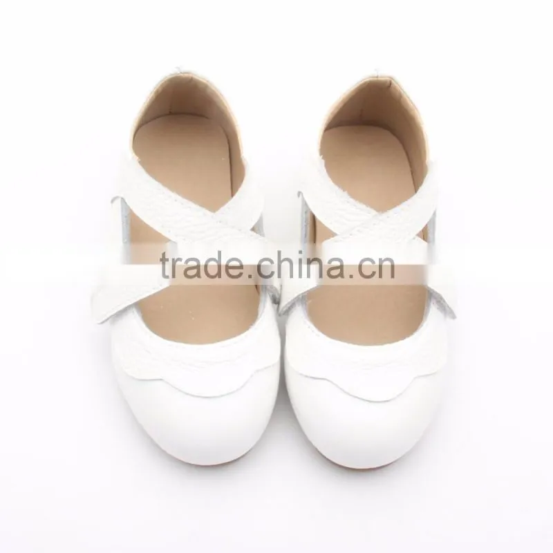 Plain white leather baby mary jane shoes girls dress shoes