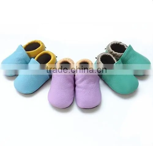 blue rubber sole baby shoes without fringes,kids hard sole walking shoes