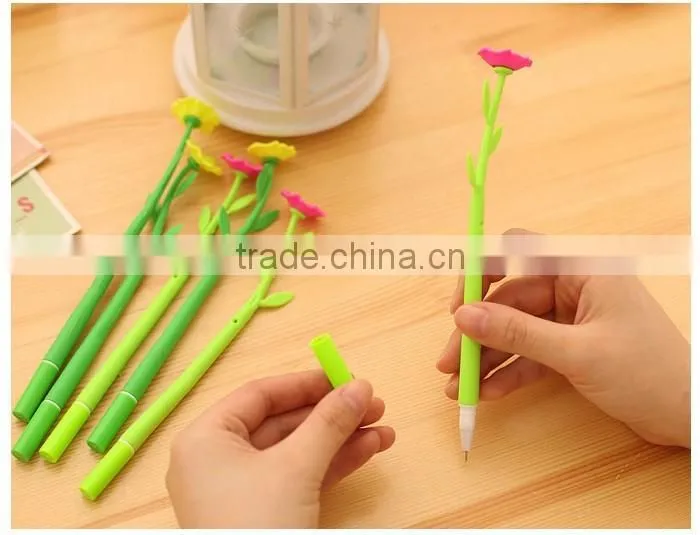 Flower shape gel pen plastic ballpoint pen 0.38mm penfor office & student