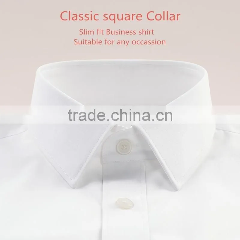 Pure white autumn shirt man shirt Classic square collar design dress shirt
