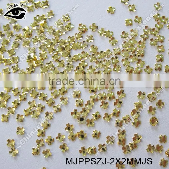 Small Size Nail Studs 2x2mm Gold Cross Studs for Nail art Decorations