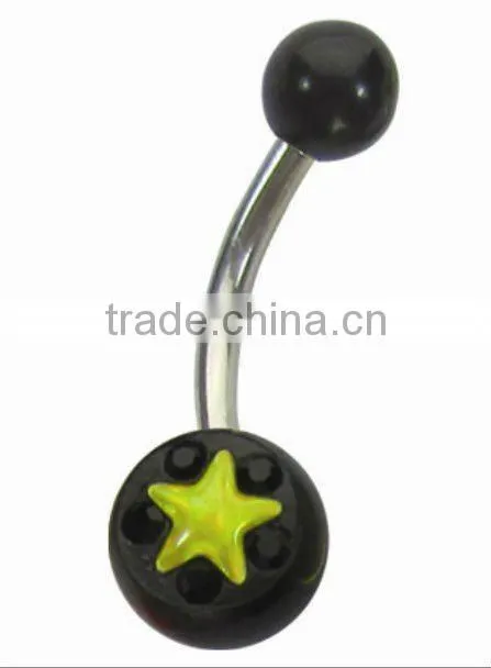 Star banana navel piercing belly jewelry