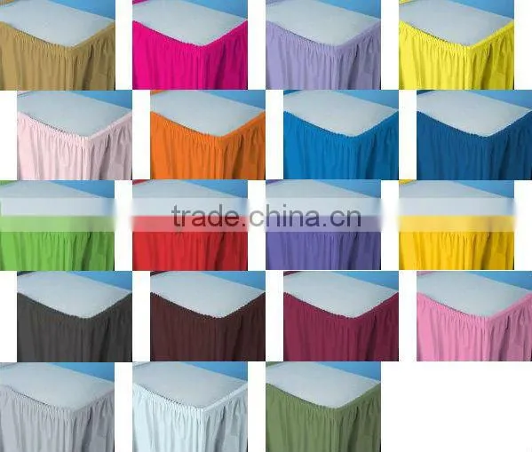 Polyester table skirting wedding table skirt cover table skirt for banquet polyester table skirt satin table skirting