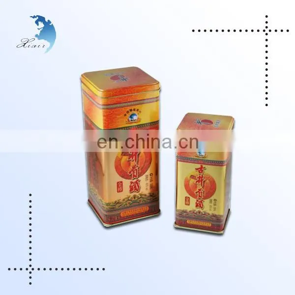 High Quality Custom Logo Printed Rectangular Metal Tin Boxes /Tea Boxes
