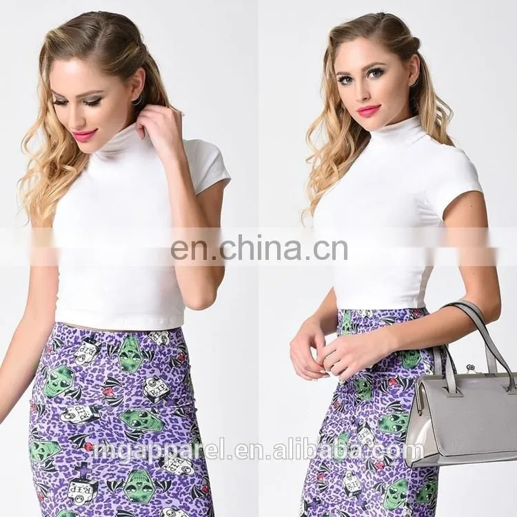 Ladies cotton tops designs plain white cotton crop tops wholesale