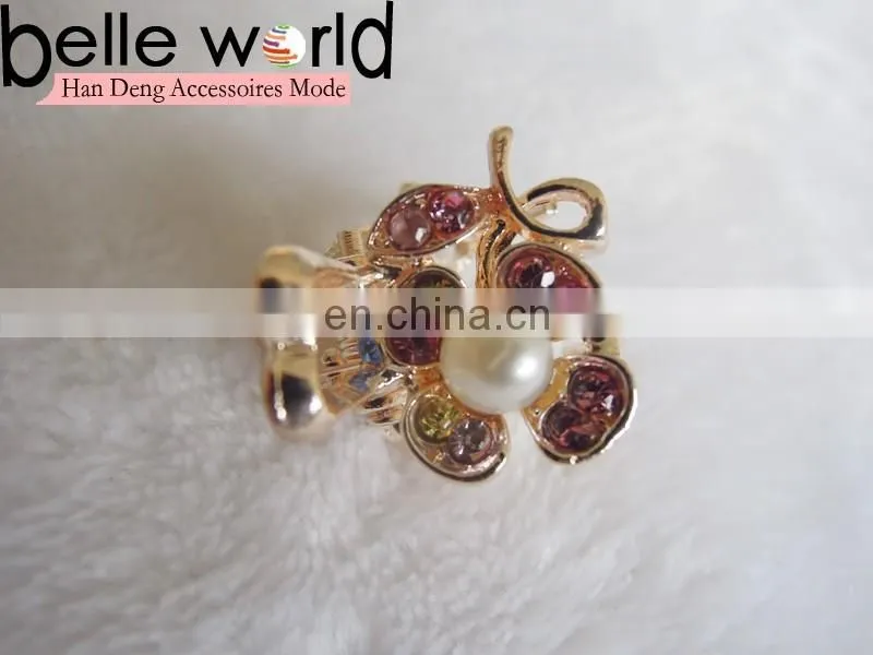 Wedding Flower Rhinestone Pearl Mini Hair Claw Clips
