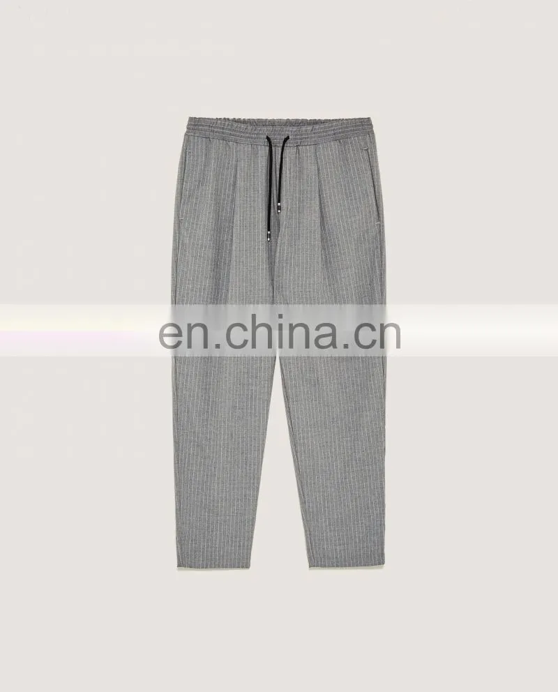 China Supplier OEM Custom Mens Casual Trousers With Drawstring Waistband