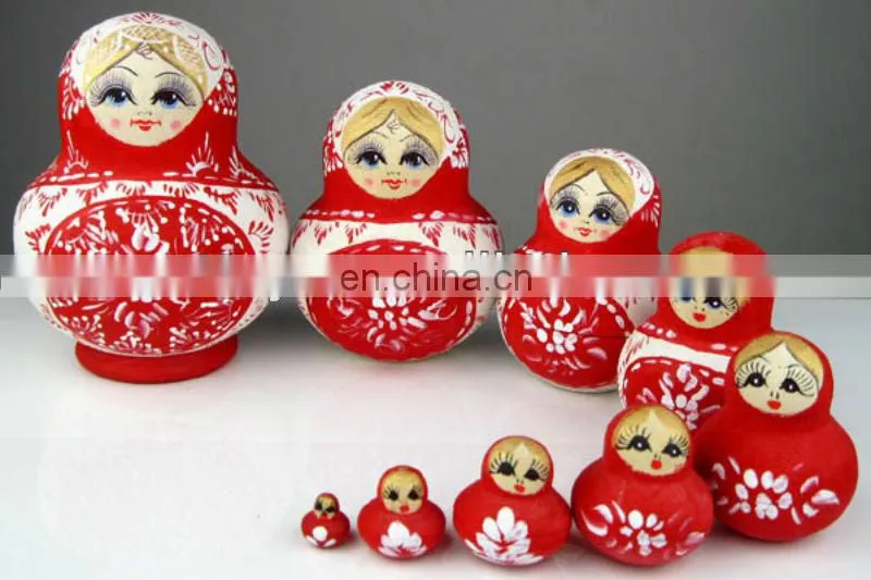 Wood High quality Handmade Matryoshka stacking Nesting doll