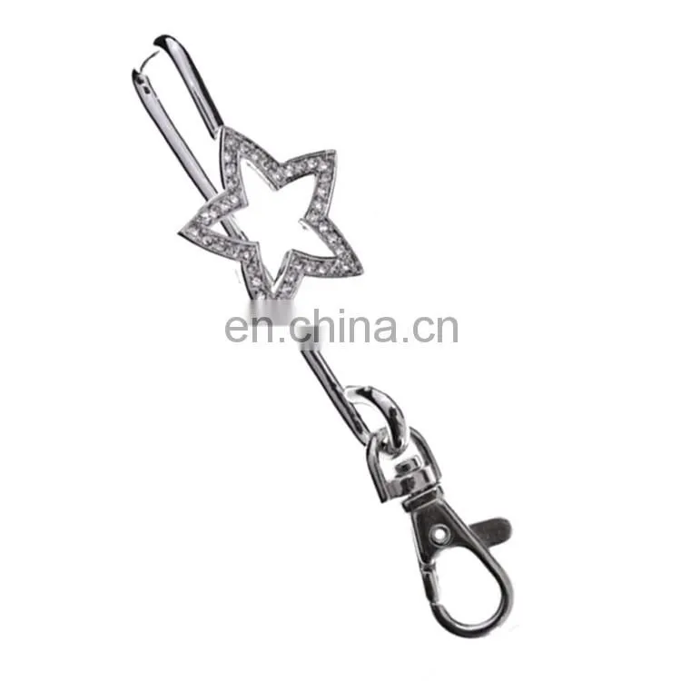 Women portable metal elegant purse hanger / bag honger with logo