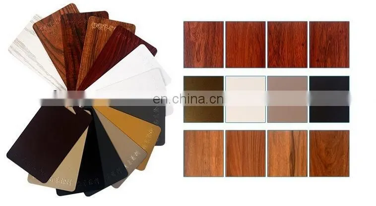 Wooden color decorative wood finish aluminium profiles