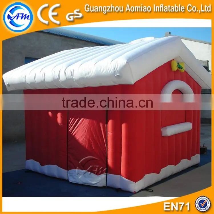 Hot sale red inflatable house inflatable christmas santa house