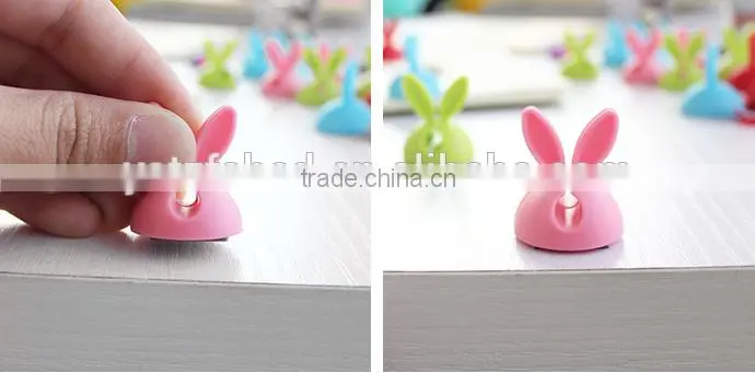 2016 Hot sale Rabbit Ear Silicon Cable Organizer For Office Computer Winder Management Wire Storage Device USB Holder
