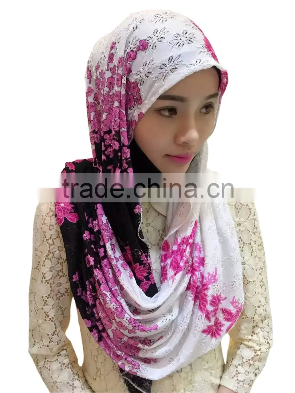 Colorful beautiful LACE gorgeous muslim long scarf