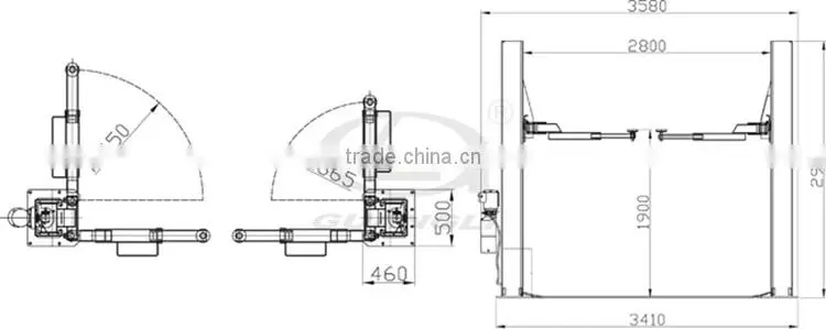 20 years experience 2.2kw 50hz 4000kg two post hydraulic lift