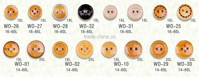 high end natural 4 holes wooden shirt button