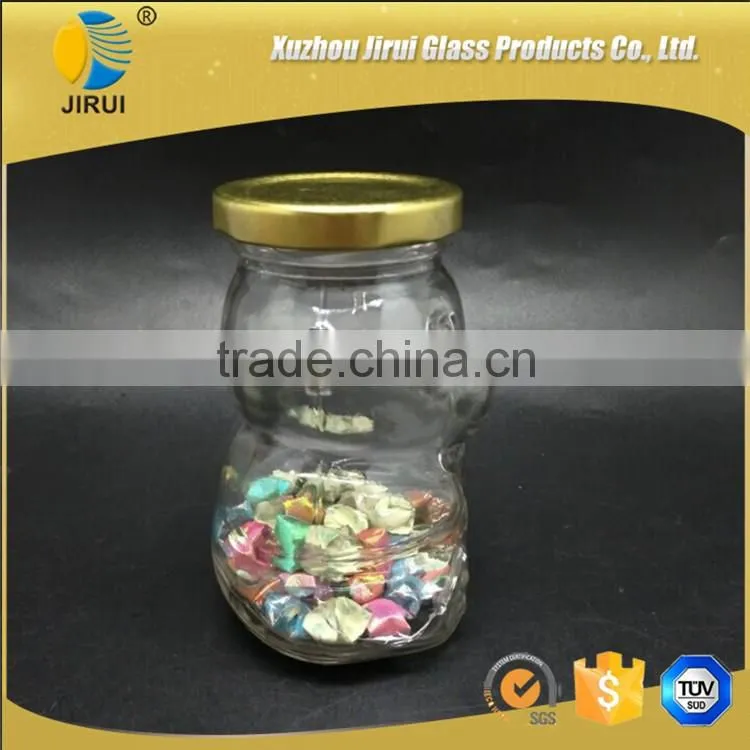 250ml clear bear shape glass gift bottle