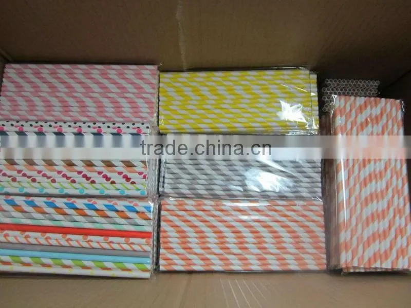 customized striped paper straw fun paper party straw