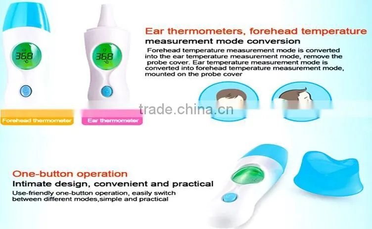 Non Mercury Wireless Intelligent Featured Multi Thermometer Braun Ear Forehead Object Food Temperature Indicator Digital Scanner