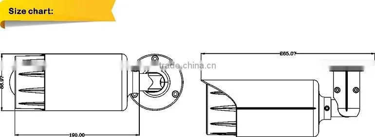 Metal housing OSD Menu 2.0MP Anolog HD TVI Sony 322 COMS Color IR Bullet proof tvi CCTV Camera