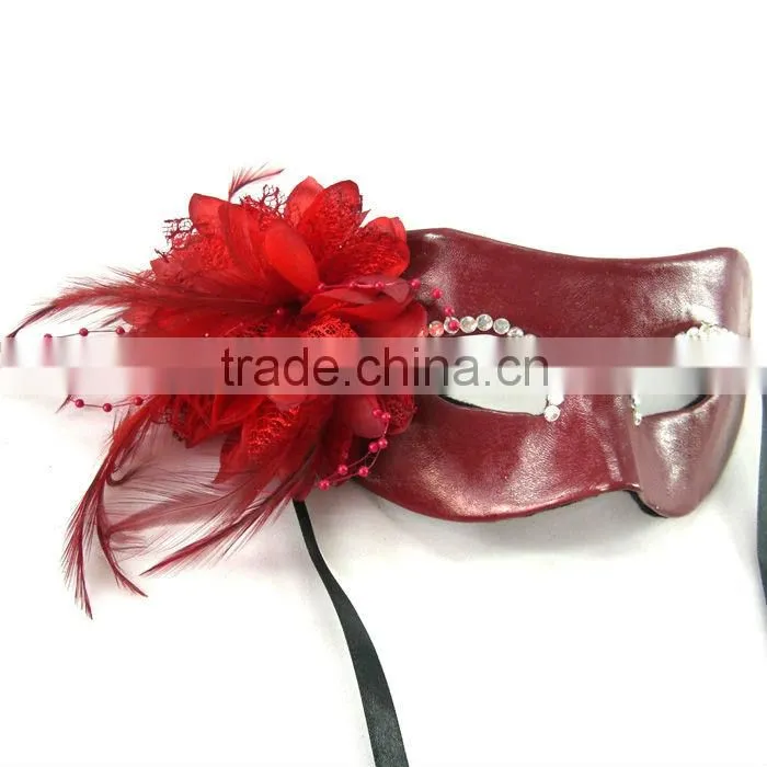 Festival Decorative Leather Masks With Rhinestone