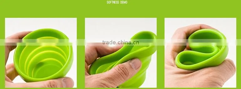 2015 silicone collapsible water bottle, water sport cup