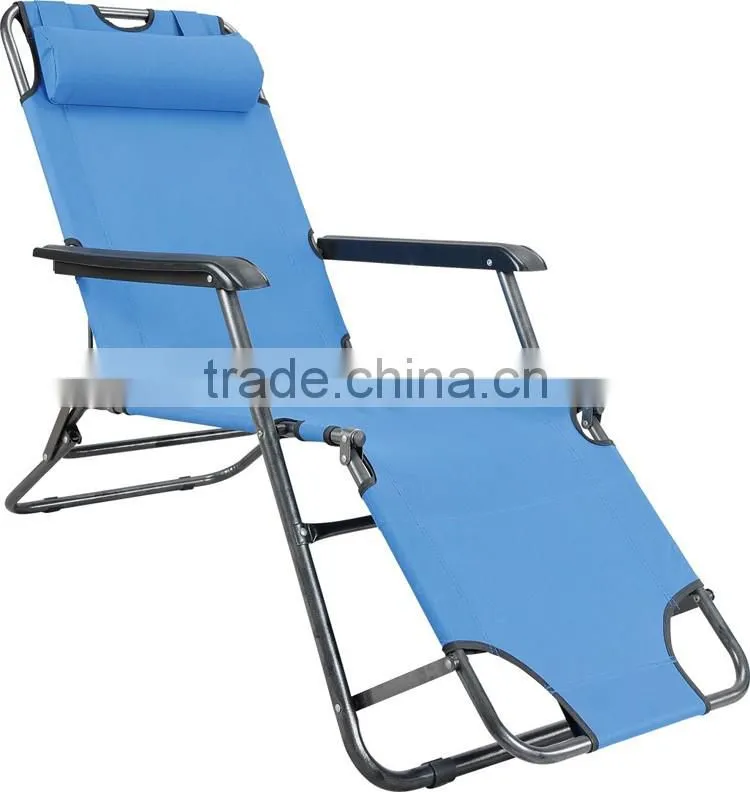 Two Use Portable Sleeping Folding Recliner Folding Footrest Beach Lounge Chair