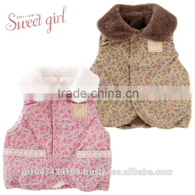 Japanese wholesale products high quality cute cheap baby winter clothes vest for girl
