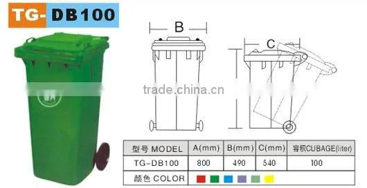 OUTDOOR PLASTIC DUSTBIN 100L