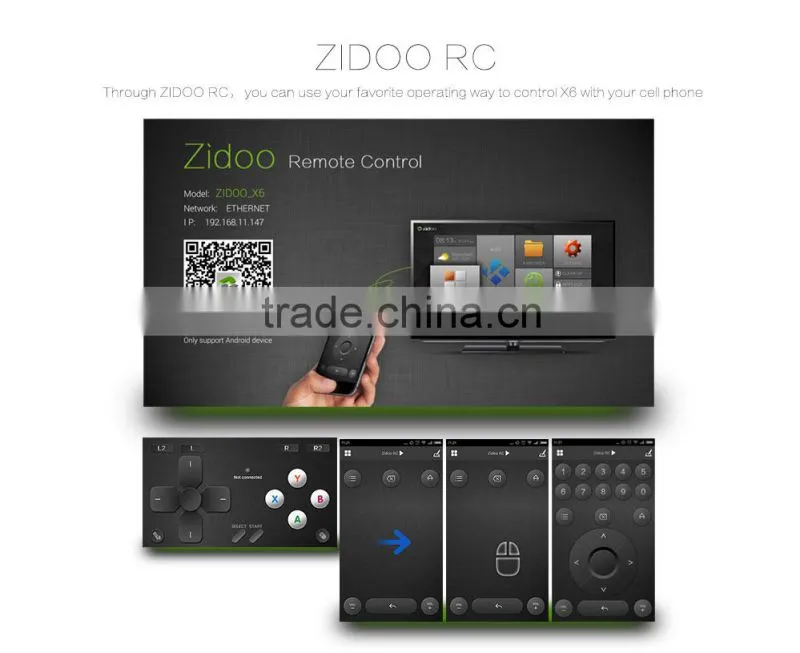 Zidoo X6 Pro RK3368 Android 5.1 2G/16G Wifi Bluetooth 3D Octa Core tv android box OTA Miracast Airplay 2.0 4K*2K H.265