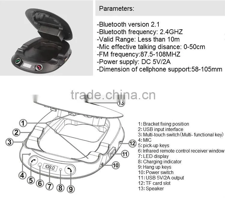 bluetooth handsfree car bt8128
