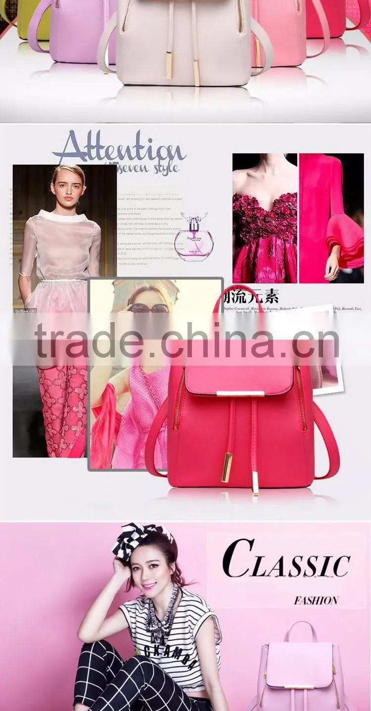 2016 summer new style for leisure PU backpack college student school shoulder bag