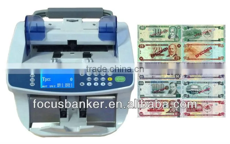 (Good Price ! ) Stylish Note Detector Money Counter with Multi-function for Nicaraguan cordoba(NIO)