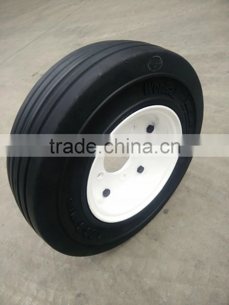 high quality baggage cargo solid tyres 4.00-8 on rims for airport