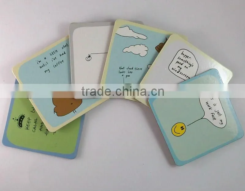Wholesale Most popular products custom printed cheap drink coasters with logo