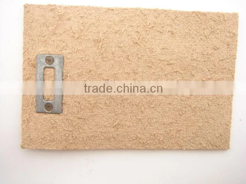 engraved leather patch with metal plate