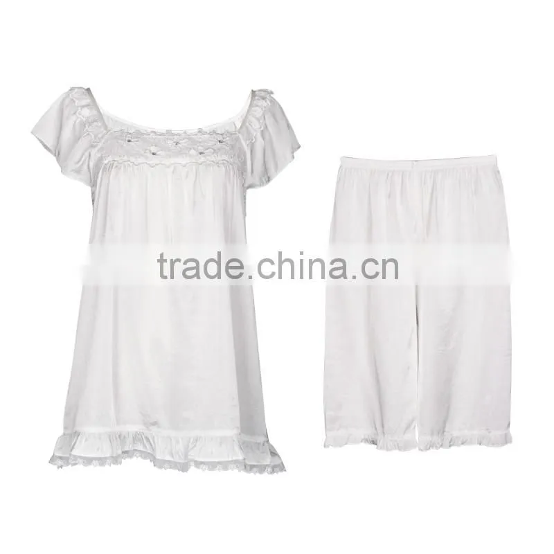Comfortable and nice design cotton woven women sleepwear