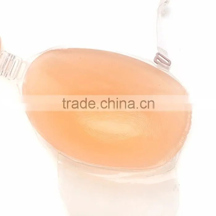 OEM Customized Cheap Nude Silicone Clear Back Strap Bra Cup