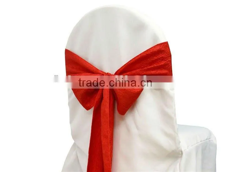 2015 wholesale cheap crinkle crushed chair sash for wedding decoration