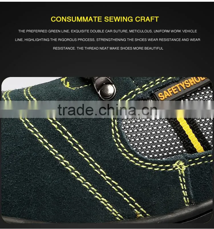 Factory high quality genuine leather rubber sole safety shoes