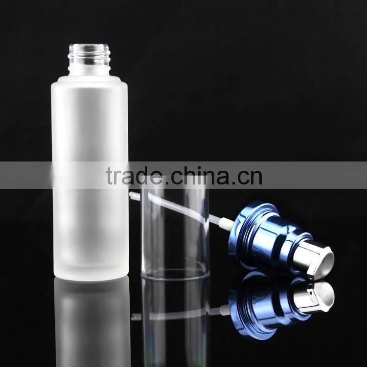 wholesale 100ml frosted lotion glass bottle with nice cover