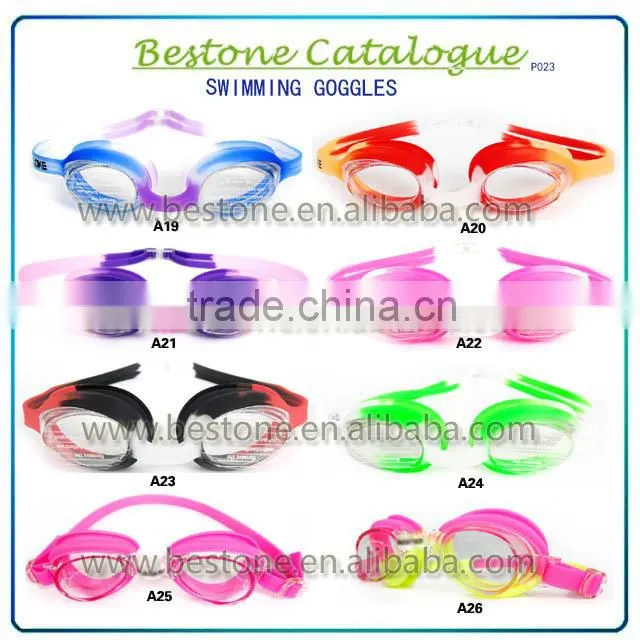 2015 anti-fog silicone best price PC lens professional swimming goggles with exquisite design