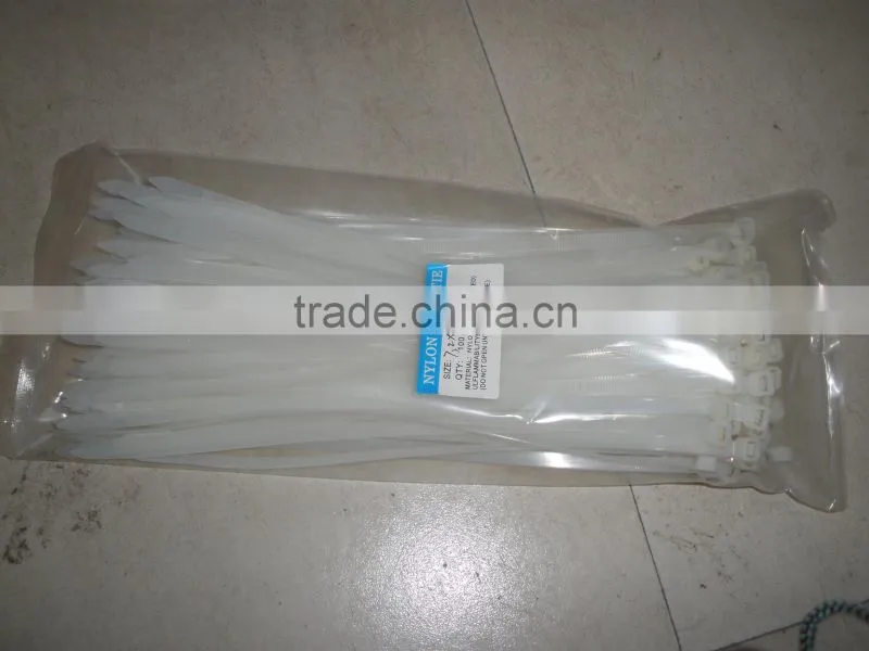 good quality heat-resisting:94v-2 self-locking 4.8*300 PA66 Nylon Cable Ties tensile strength:50lbs