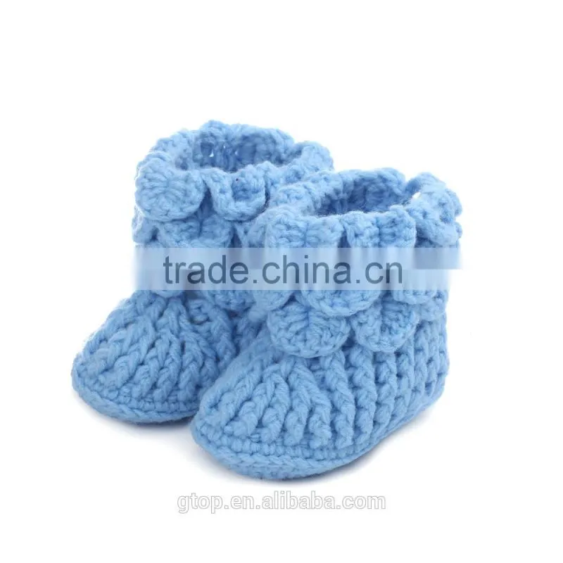 Baby Handmade Crochet Boots Shoes Supplier for 1-10 months old B-0018