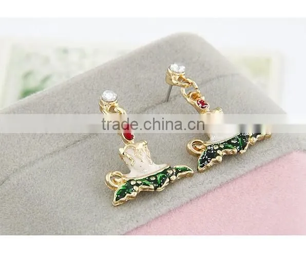 Christmas ornaments dress wholesale earring gold metal alloy 2013 new
