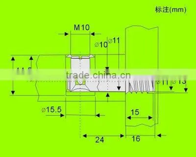 The best business reputation hotsales zinc plated zinc alloy+iron 4 in 1 furniture connecting fittings(CF1111)