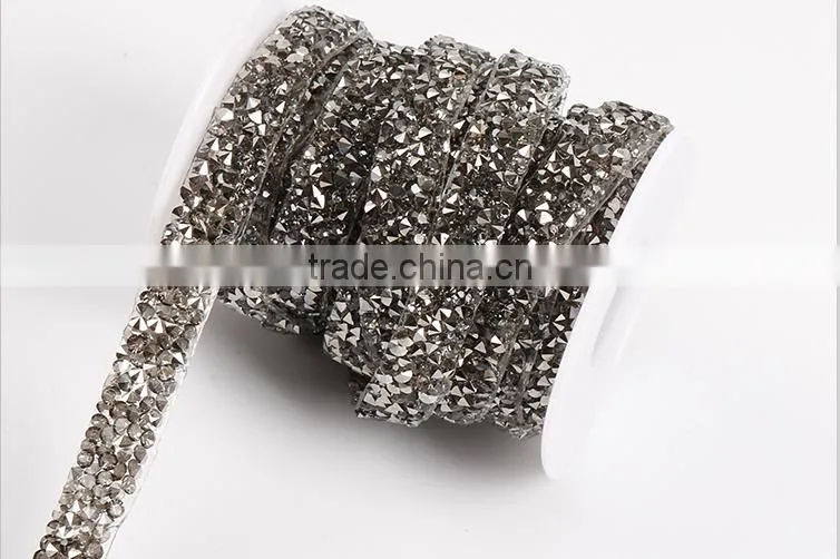 Rhinestone belt crystal heat transfers chain,Self-adhesive rhinestone chain trim for garment