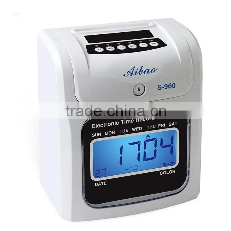 punch card time recording attendance machine