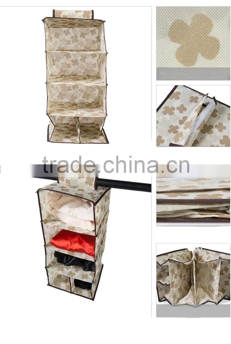 Nonwoven fabric hanging closet organizer