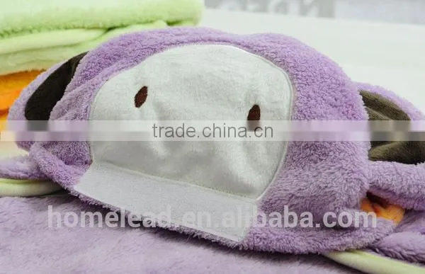 Hot sale cheap monkey plush plain kids snuggie blanket