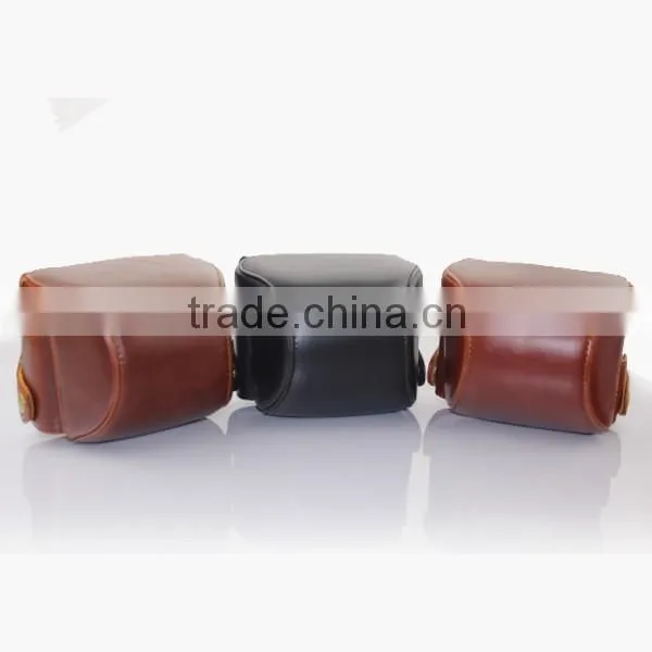 Vintage high quality factory price waterproof 100% genuine leather camera bag